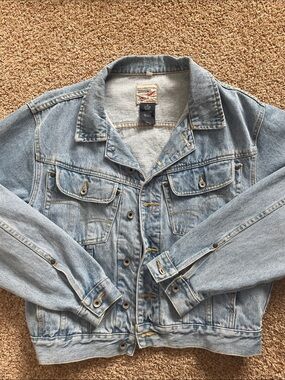 Light Wash Denim Bomber Jacket